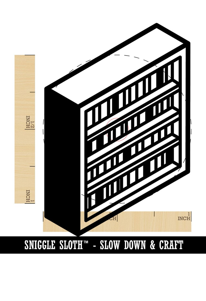 Isometric Book Shelf Storage Furniture Bookshelf Rubber Stamp for Stamping